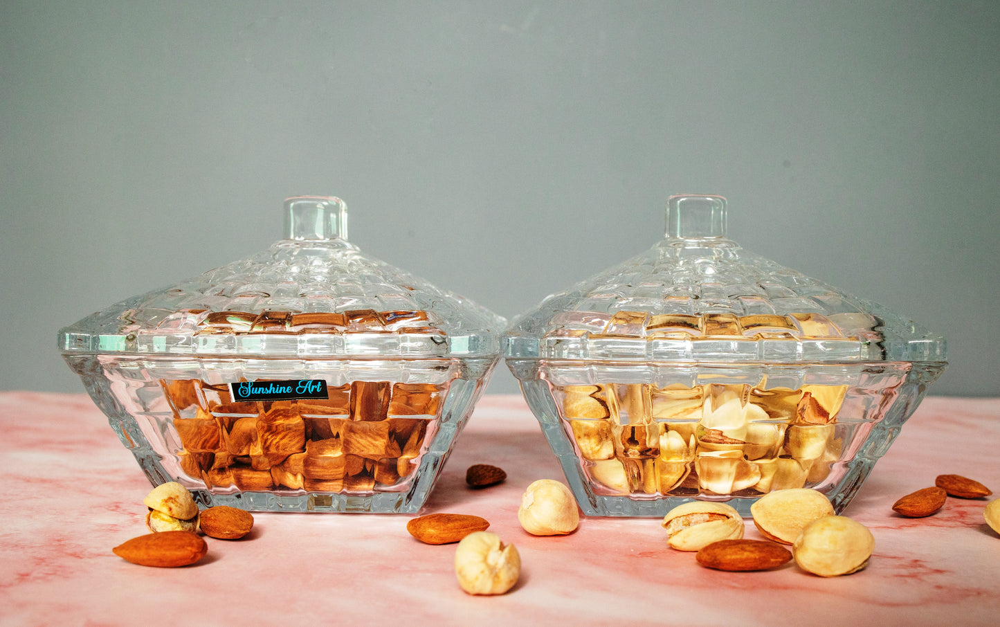 Candy Cookie Jewelry Food Container Wedding Event Gift Glass Storage Jars With GlassCover