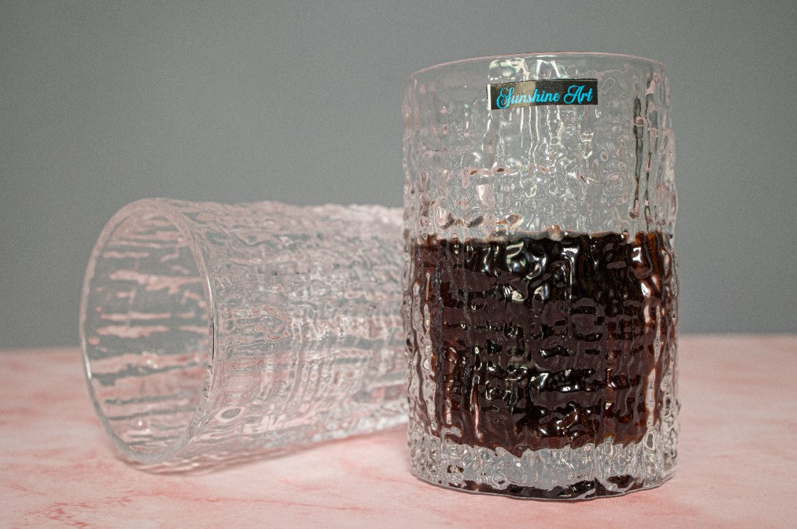 Chisel Patterned Drinking Glass